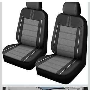 Autoyouth black faux leather with mesh car seat covers